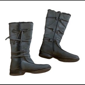 Hush Puppies Women’s Shearling Lined Leather Boots Size 8